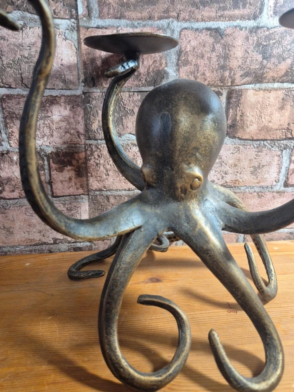SPI Bronzed Metal Octopus Candle Holder