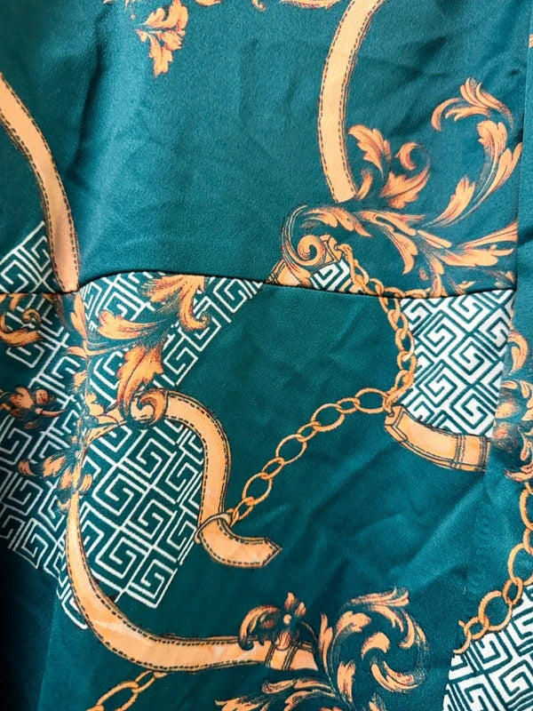 Judi Love by Very Green Swirl Patterned Midi Dress - Size 24