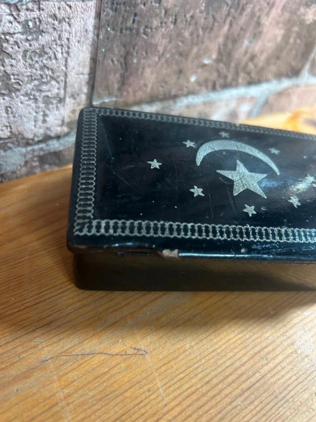 Antique Wooden Moon and Stars Box