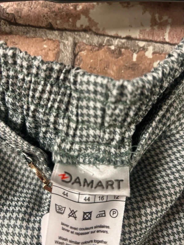 Damart Green Gingham Trousers - Size 16