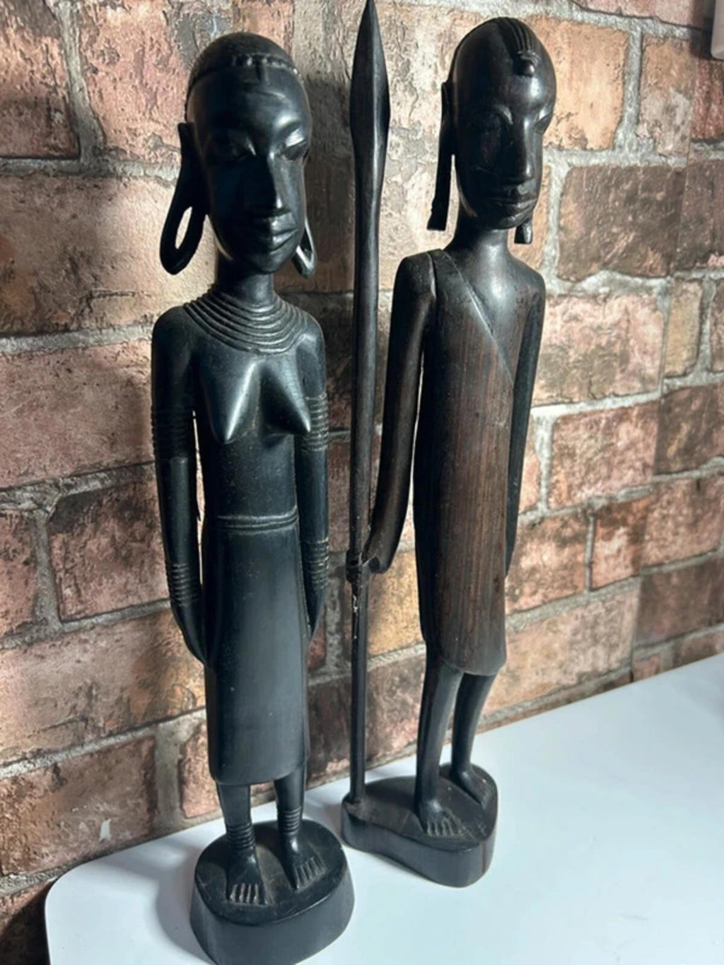 Pair of Tribal Ebonywood Masai Figurines