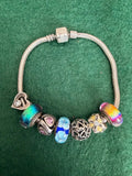 Chamilia Sterling Silver Charm Bracelet with 7 Charms