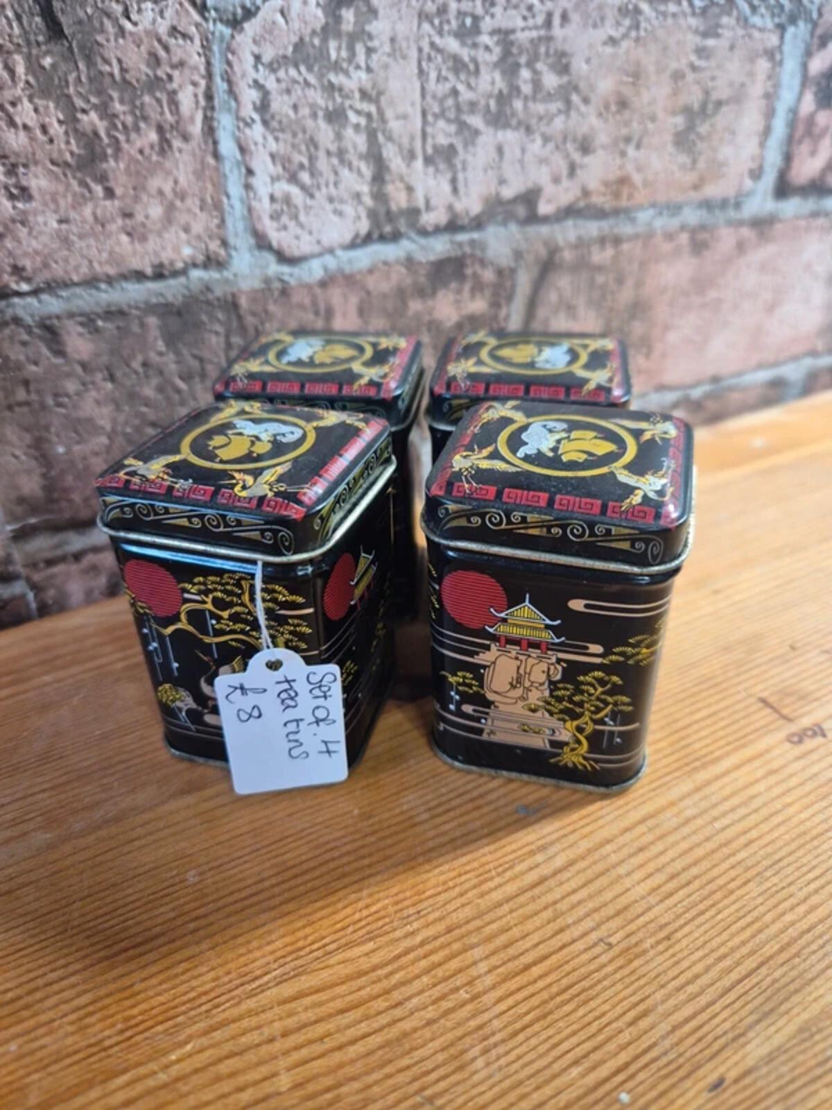 Set of 4 tea tins