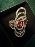 Sterling Silver Gemstone Ring - Size R - 5.6g