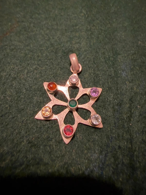 Sterling Silver Shakra Gemstone Pendant