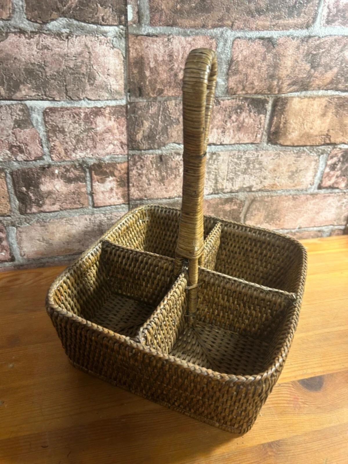 Vintage Rattan Storage Caddy
