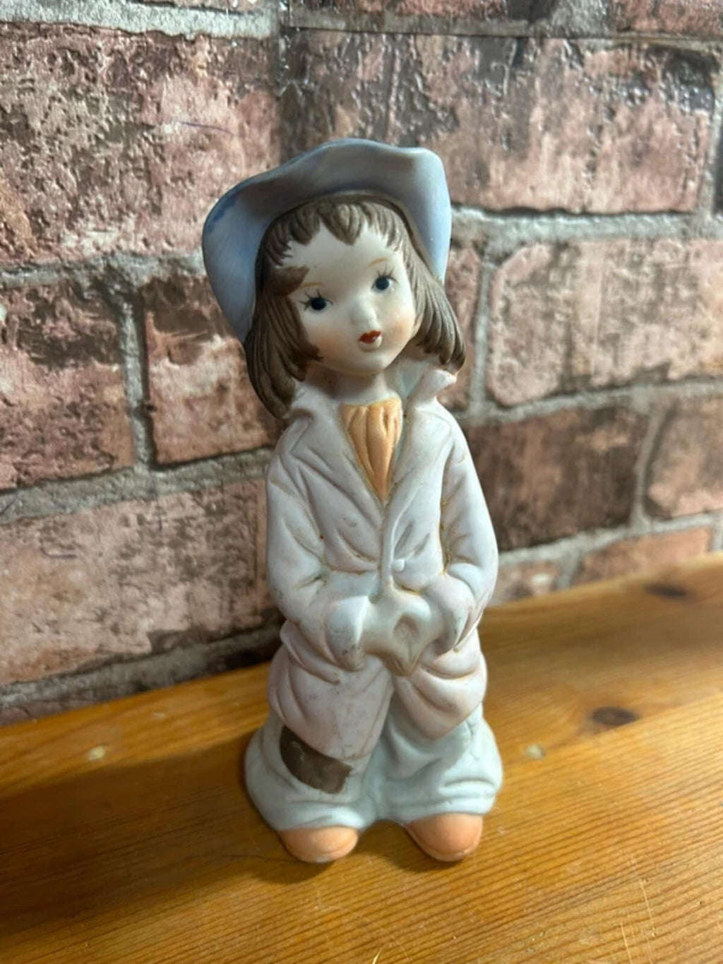 Kitsch Child in Rag Ceramic Figure
