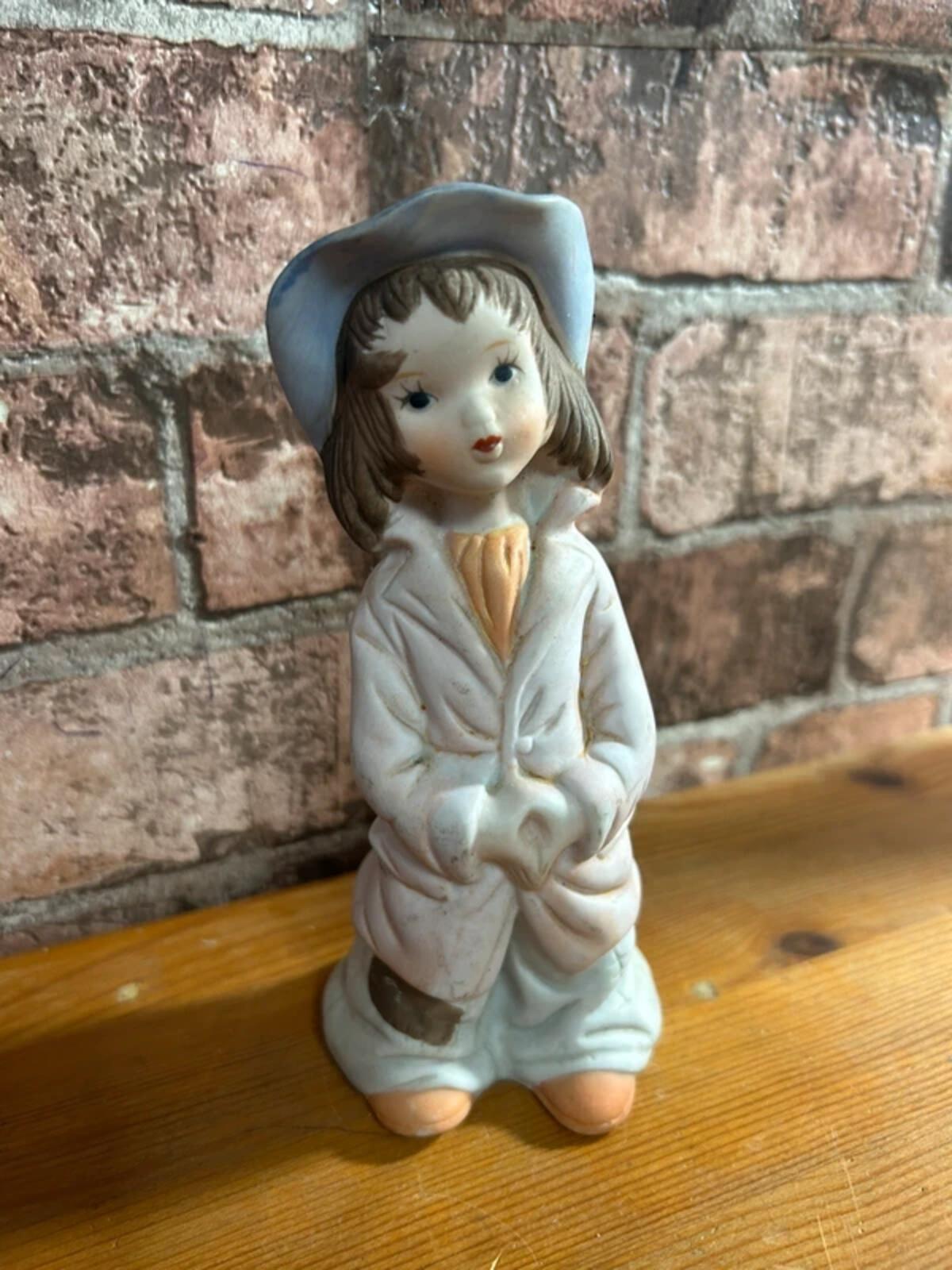Kitsch Child in Rag Ceramic Figure