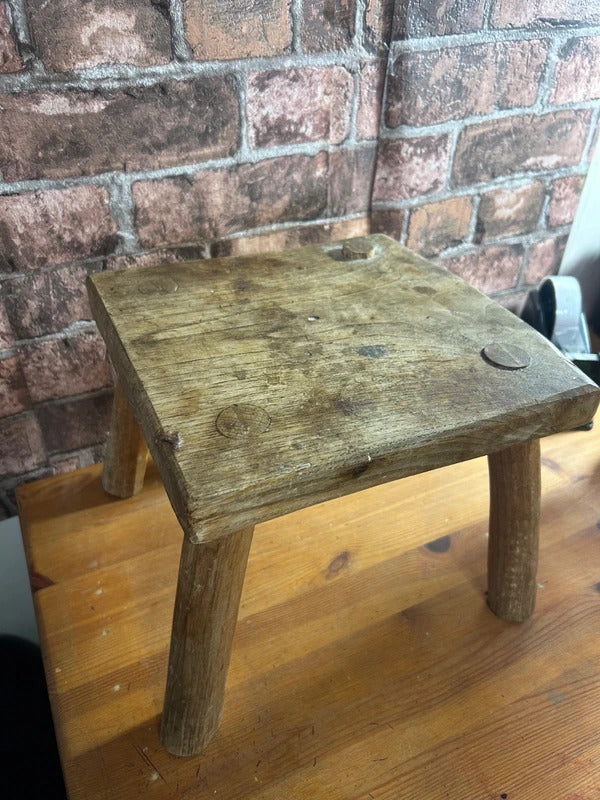 Vintage Hand Carved Milking Stool