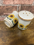 Vintage Salt and Pepper Stoneware Sunflower Pots
