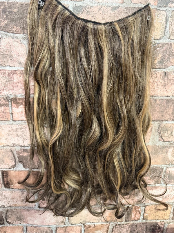 Stranded One Piece Curly Clip In Extensions - 'Coral Bells'