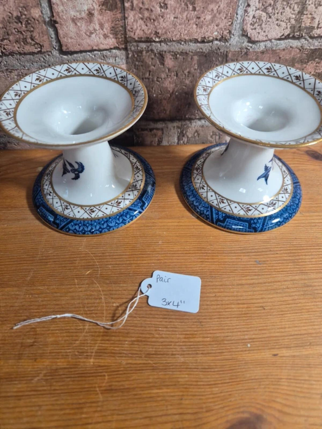 Royal Doulton 'Real old willow' candle holders
