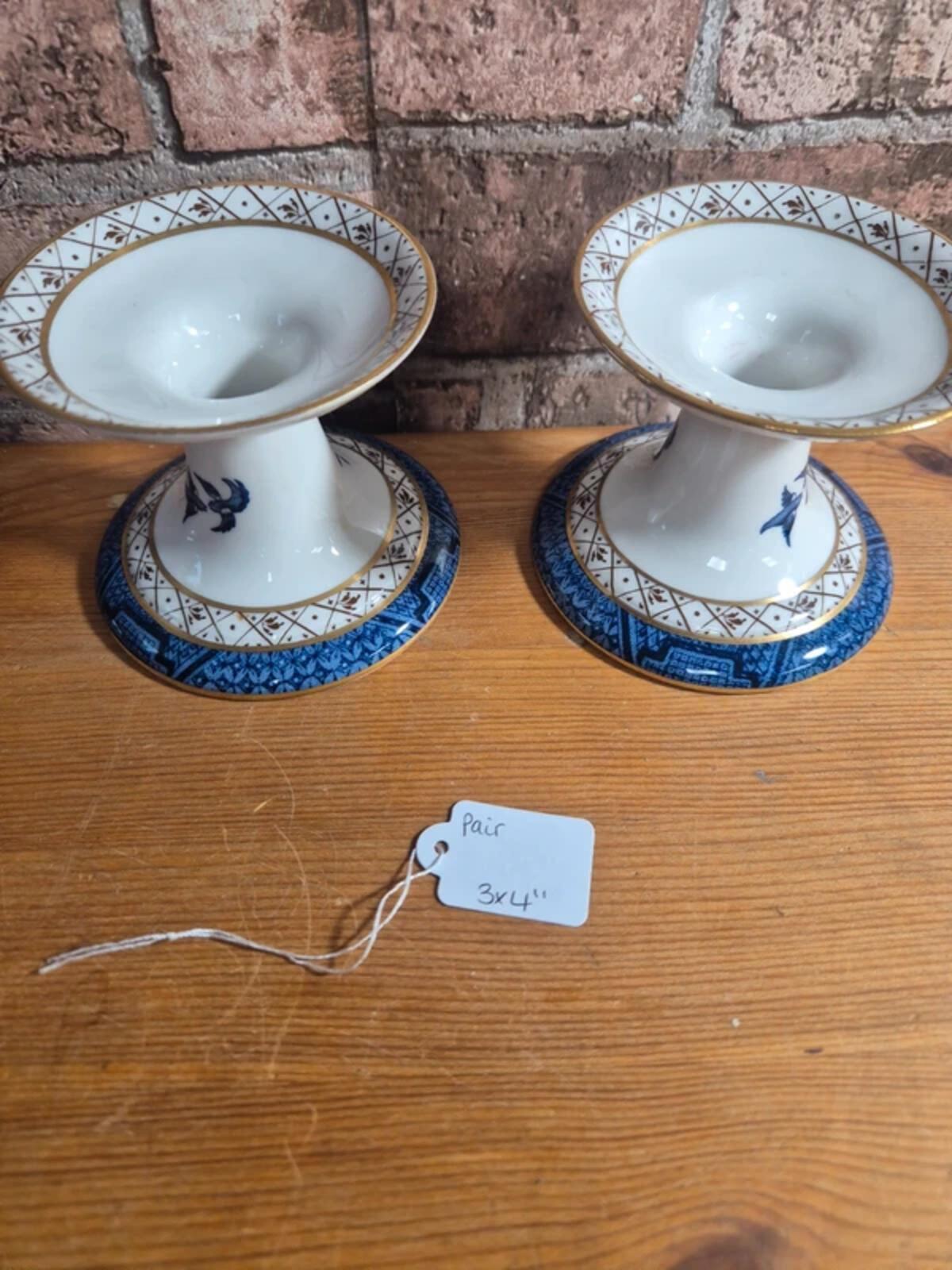 Royal Doulton 'Real old willow' candle holders