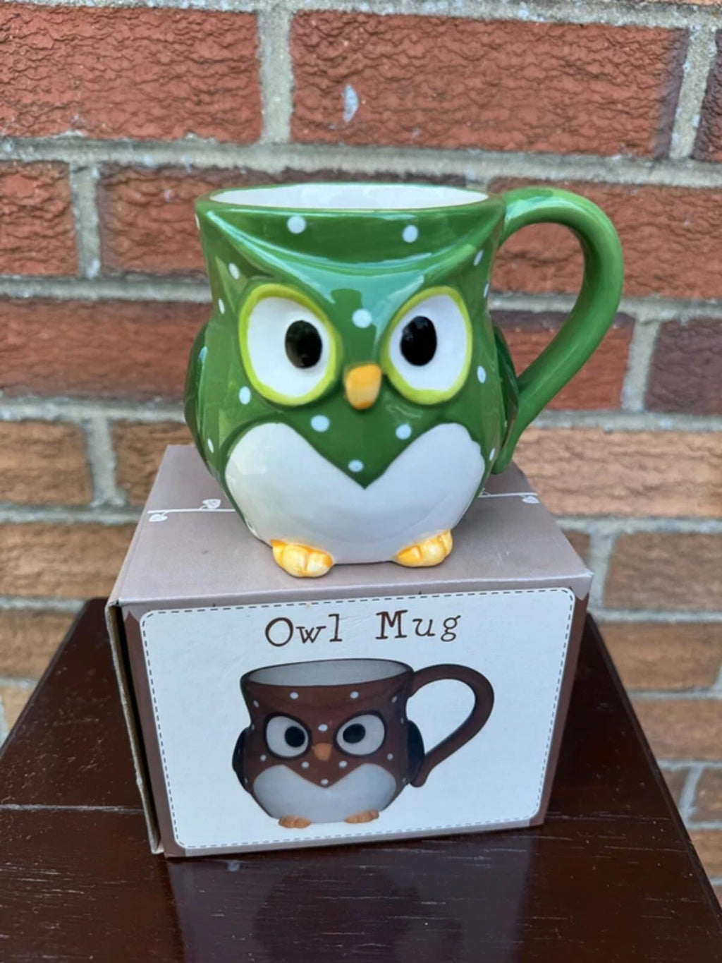 Green Owl Ceramic Mug