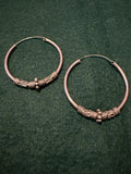 Sterling Silver Bead Hoop Earrings