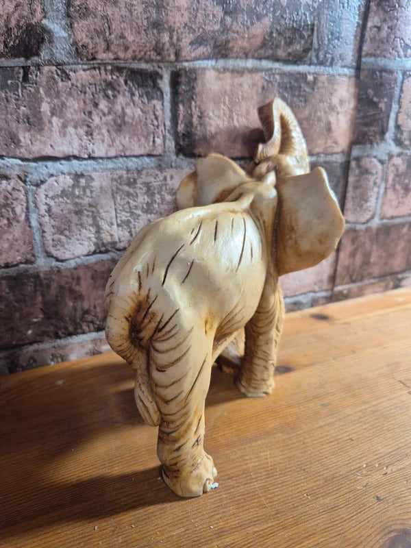 Faux ivory style resin elephant