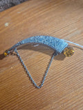 Mizpah Silver Tone Horn Brooch