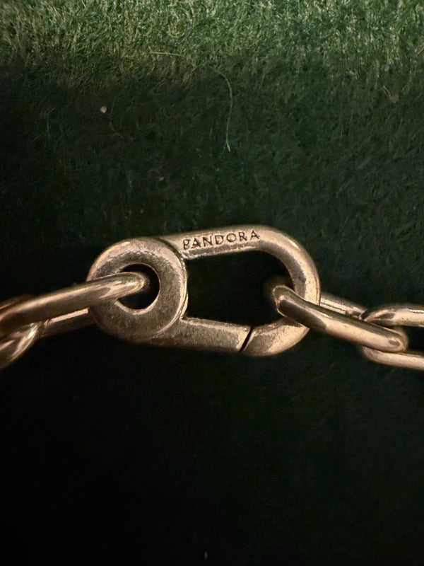 Pandora Sterling Silver Heart Link Chain Bracelet - 14.8g