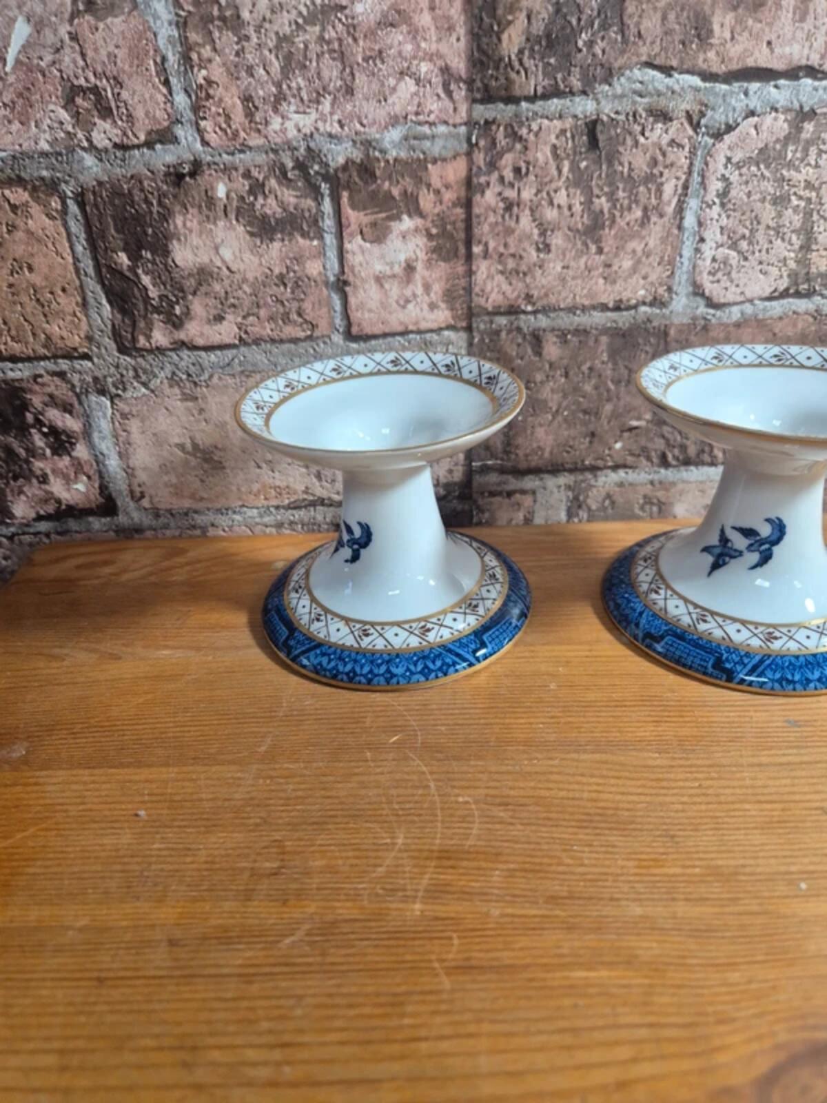 Royal Doulton 'Real old willow' candle holders