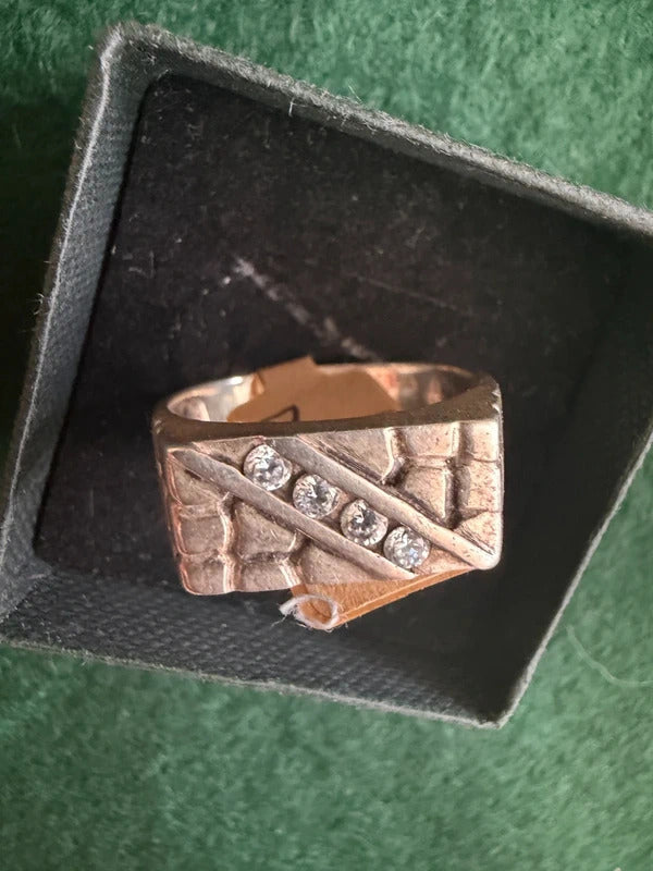 Sterling Silver Nugget Ring - Size W - 4.9g
