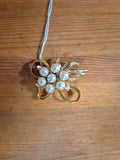 Pearl bow brooch