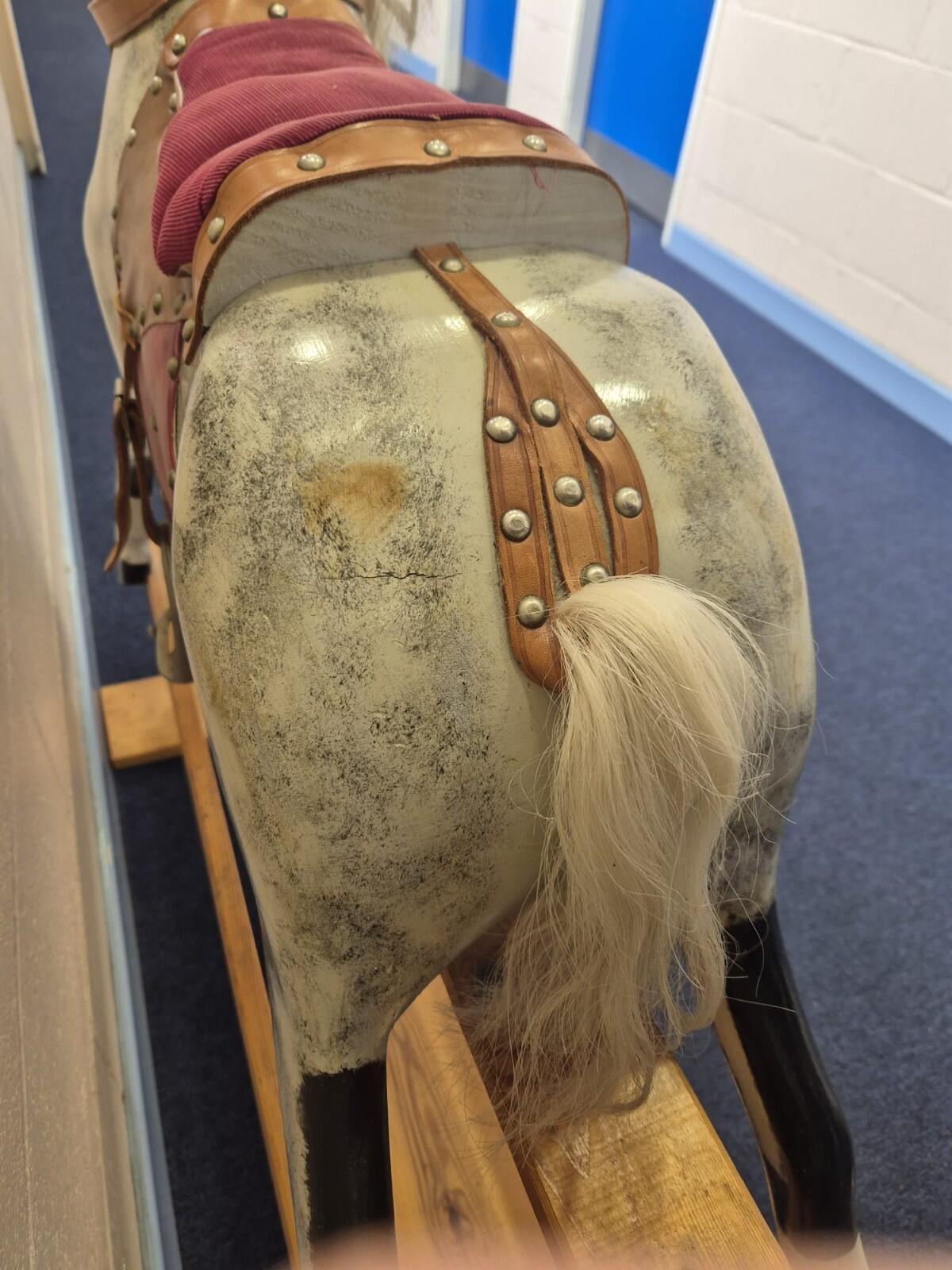 Antique Dapple Grey Rocking Horse on Stand