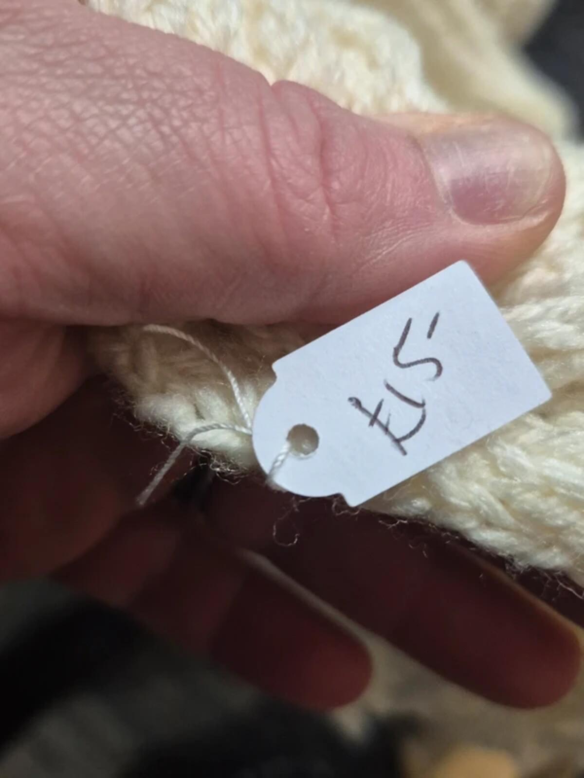 Large cream knit blanket