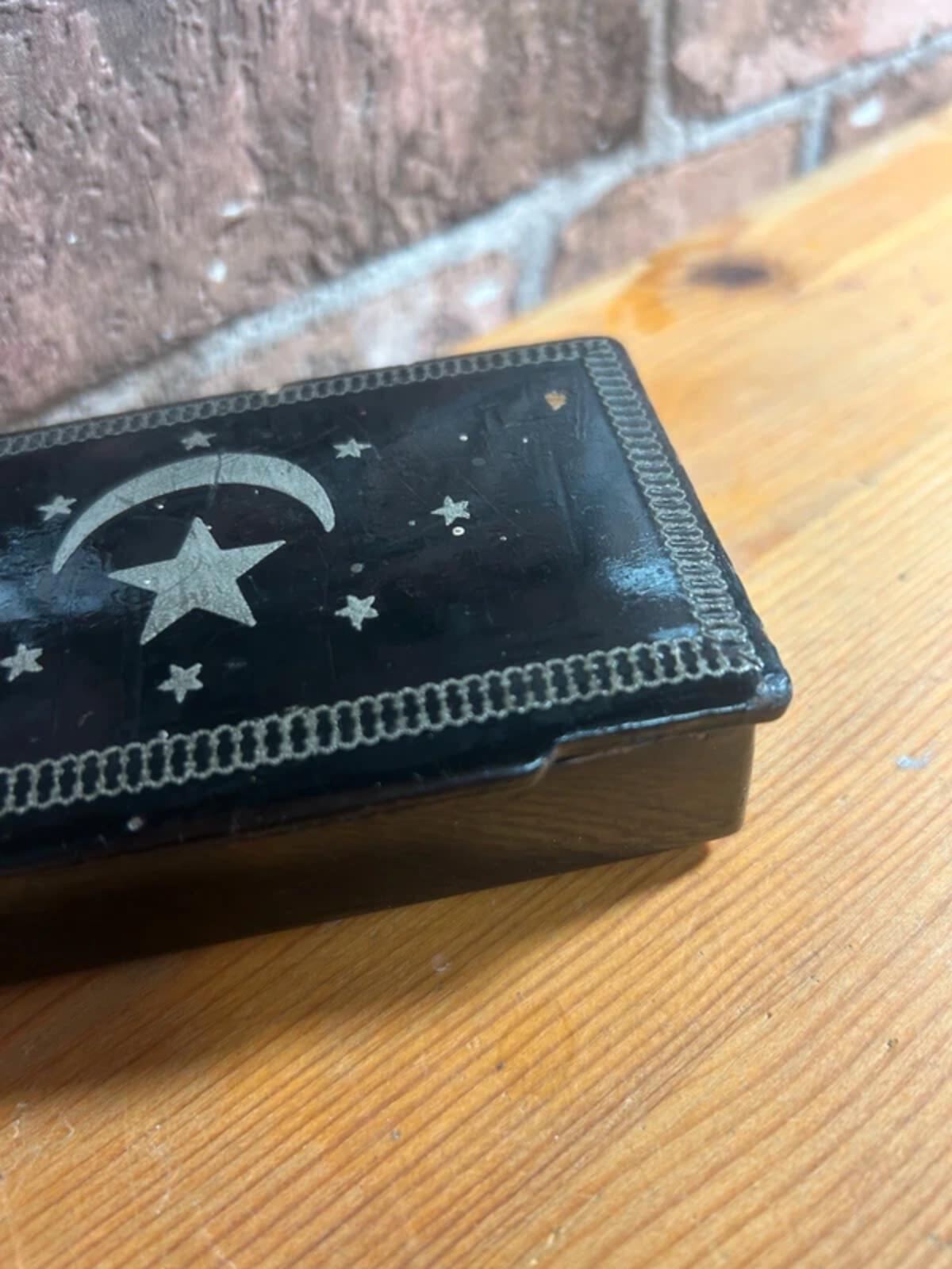 Antique Wooden Moon and Stars Box