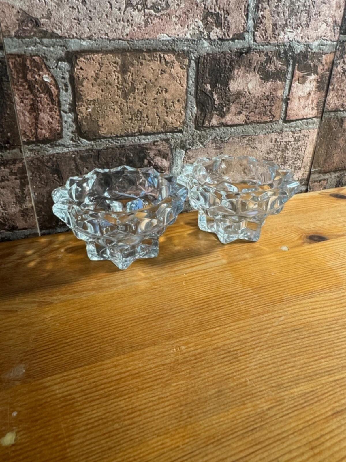Pair of Art Deco Glass Candle Holders