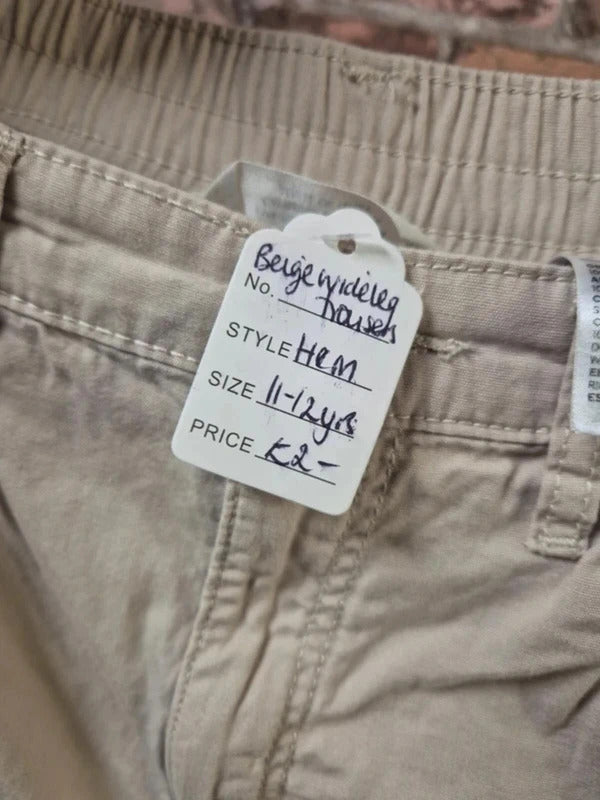 H&M Beige Wide leg trousers 11-12yrs