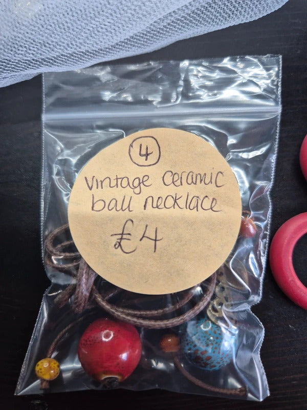 Vintage Ceramic beaded necklace