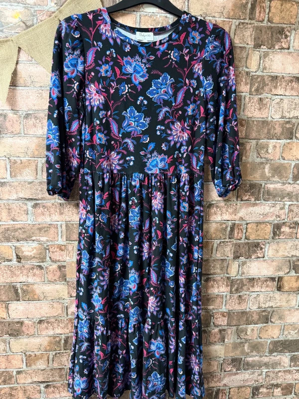 Bodyprints Floral Midi Dress - Size 8