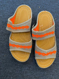 Grey and Orange Sandals - Size 4 UK