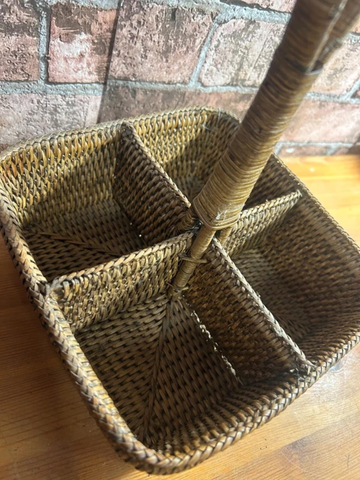 Vintage Rattan Storage Caddy