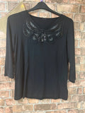 Black Sequin Top - Size 14