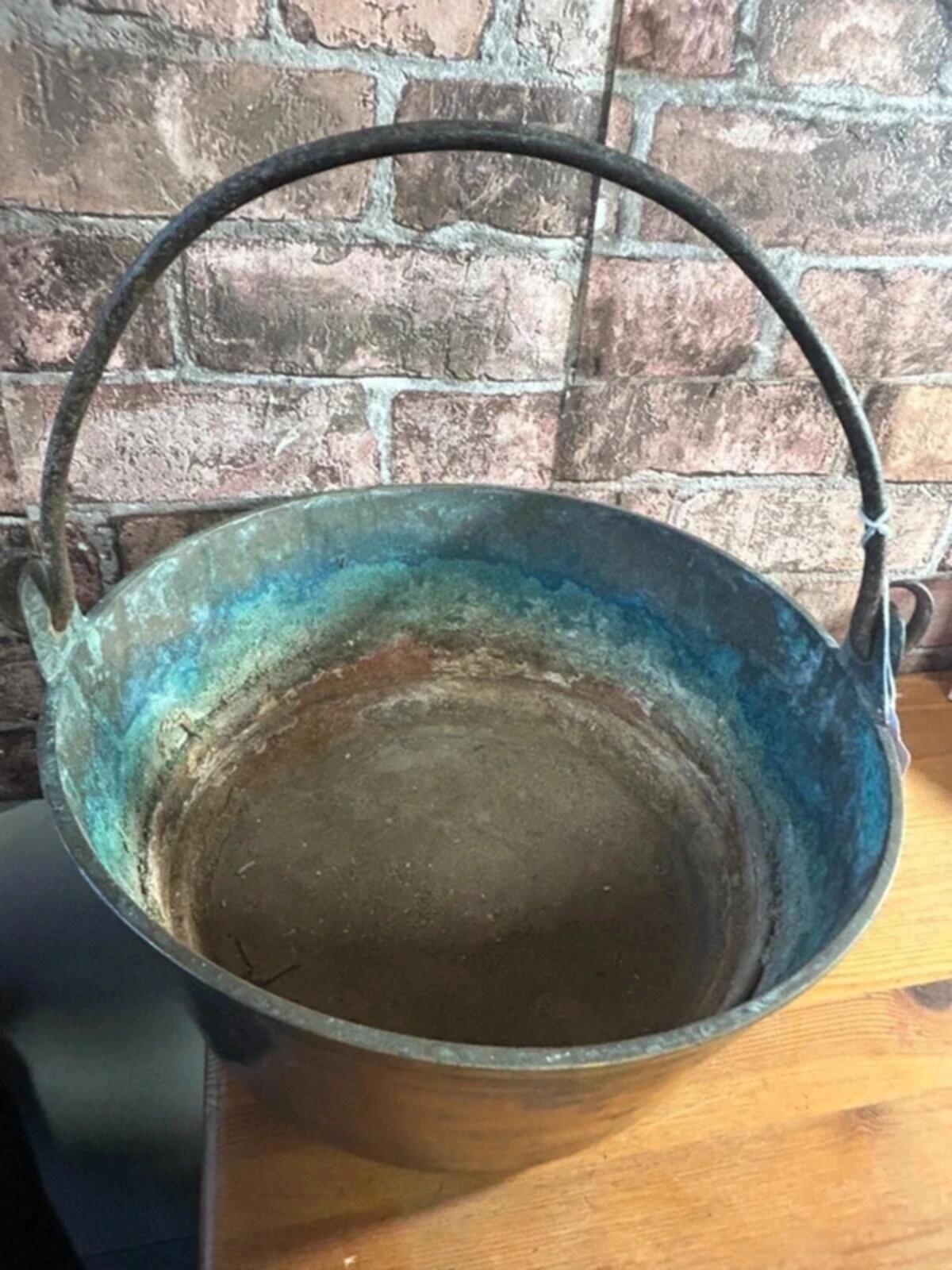 Vintage Large Copper Pot with Handle