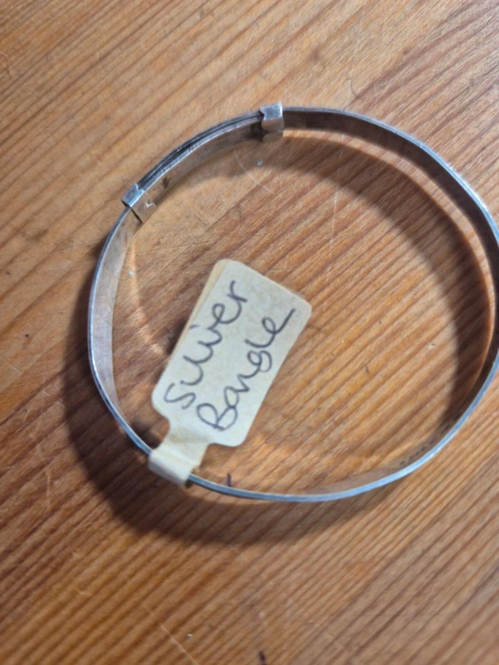 Silver christening bangle