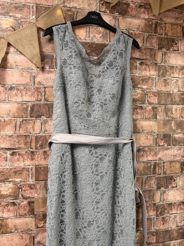 Morilee Grey Lace Prom/Evening Dress - Size 18