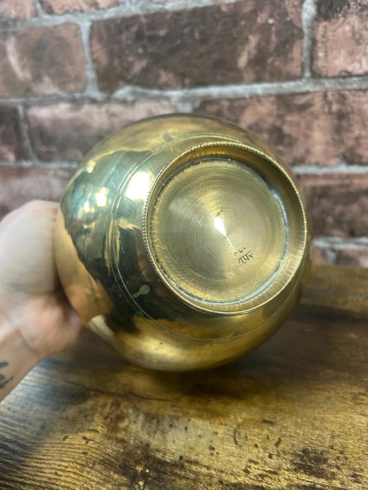 Solid Brass Vintage Vessel Pot