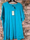 Cotton Traders Teal Cotton Top - Size 2XL