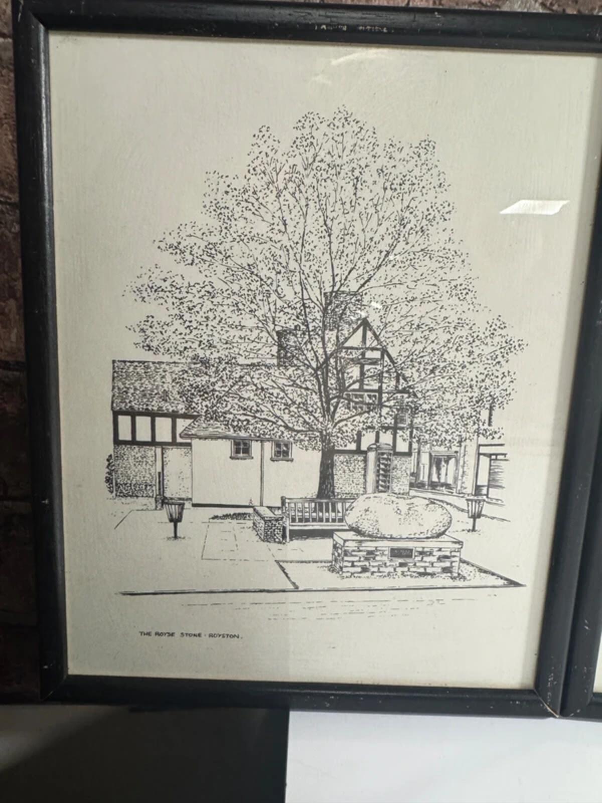 Set of Four Vintage Black and White 'Royston" Prints