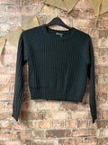 Select Black Knit Crop Jumper - Size 10