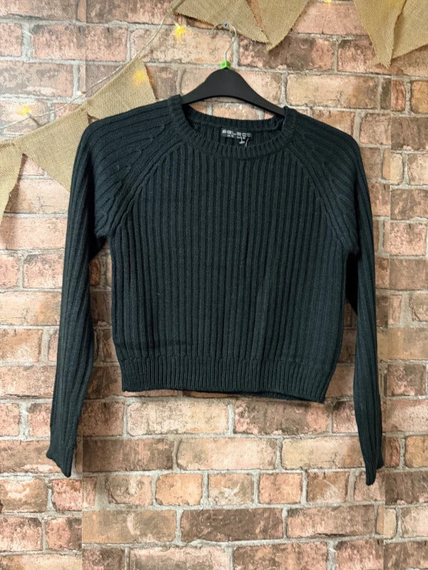 Select Black Knit Crop Jumper - Size 10