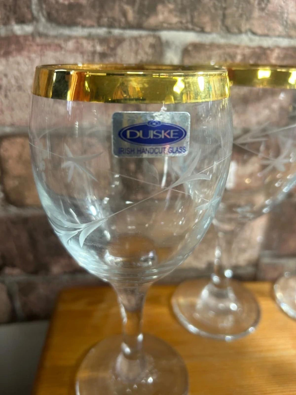 Duiske Irish Hand Cut Glasses x 6