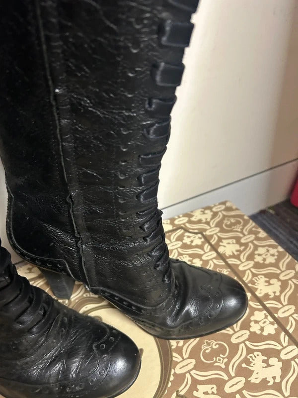 Ash Farah Leather Lace Up Boots - Size 3