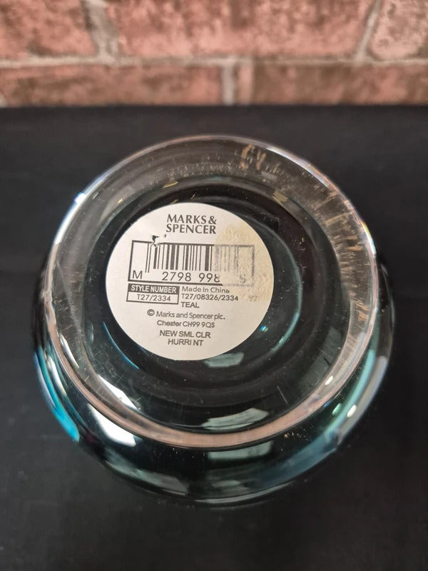 M&S green glass vase