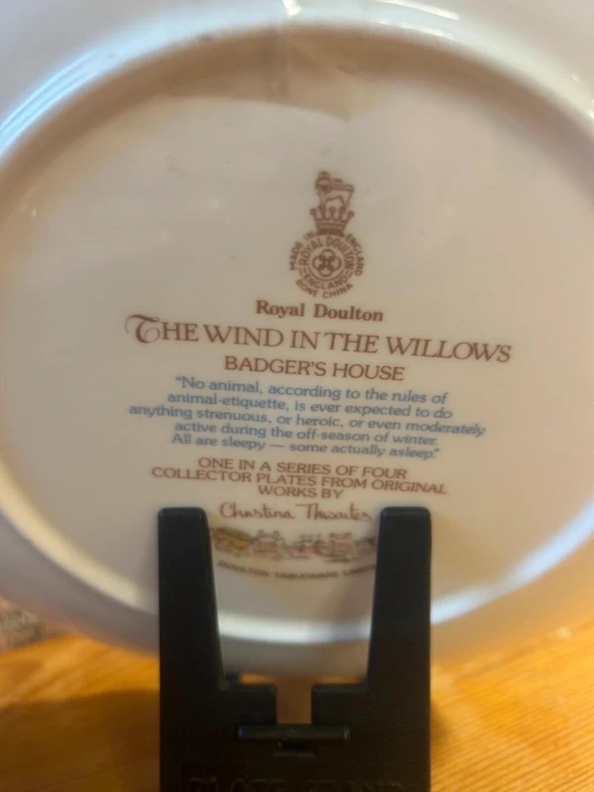 Royal Doulton The Wind in The Willows Collectible Plate