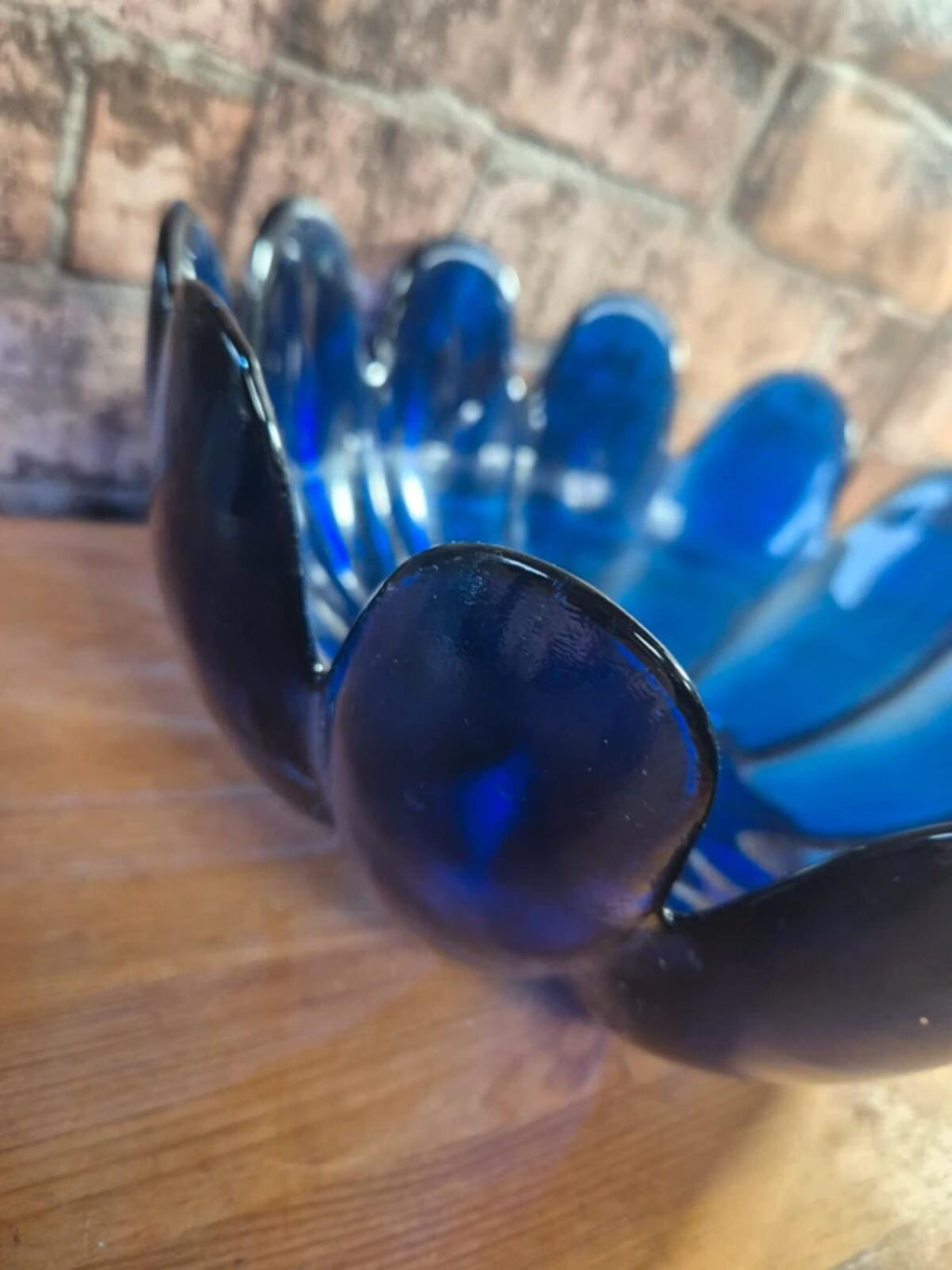 Cobalt blue lotus petal bowl