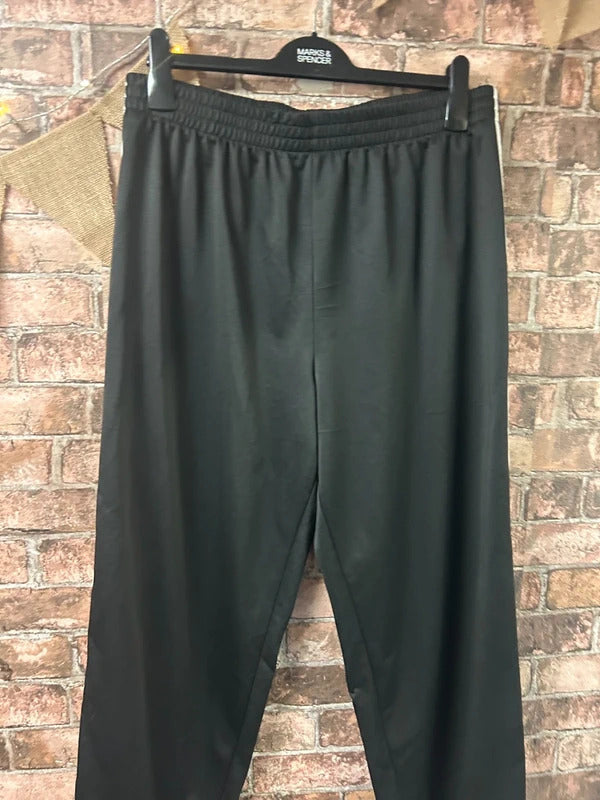 Black and White Striped Edge Joggers - Size 16