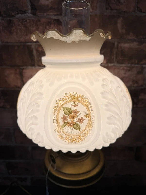 Brass Vintage Oil Lamp with Plug